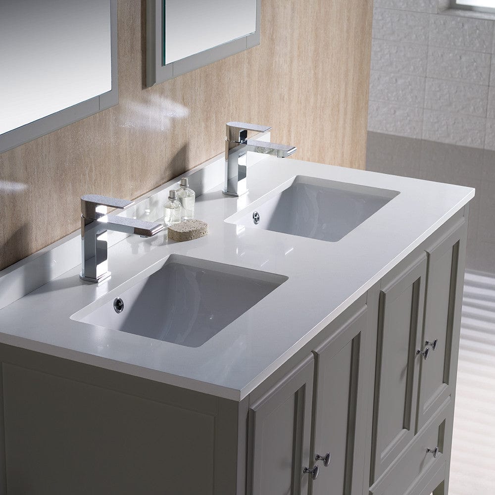 Fresca Oxford 48 Gray Traditional Double Sink Bathroom Vanity