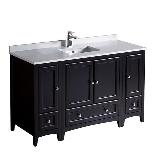 Fresca Oxford 54" Espresso Traditional Bathroom Cabinets w/ Top & Sink