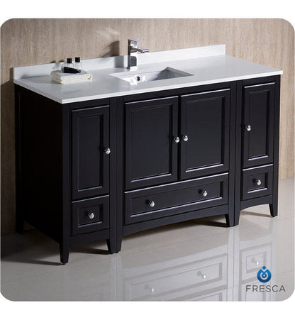 Fresca Oxford 54 Espresso Traditional Bathroom Cabinets w/ Top & Sink