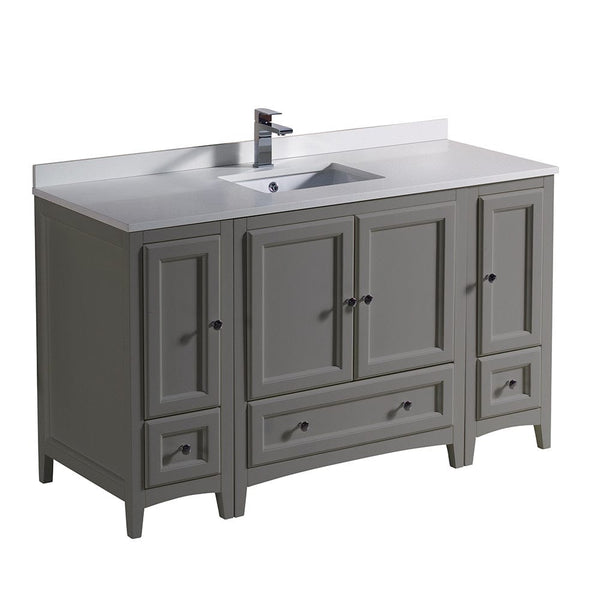 Fresca Oxford 54 Gray Traditional Bathroom Cabinets w/ Top & Sink