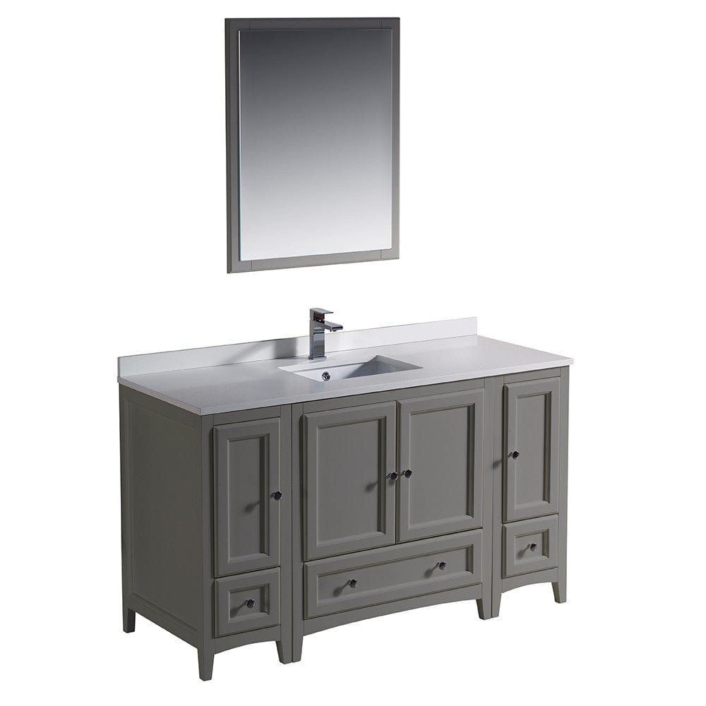 Fresca Oxford 54" Gray Traditional Bathroom Vanity