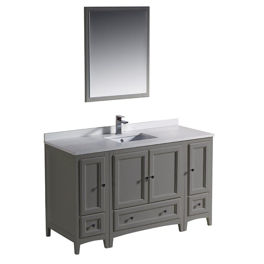 Fresca Oxford 54" Gray Traditional Bathroom Vanity