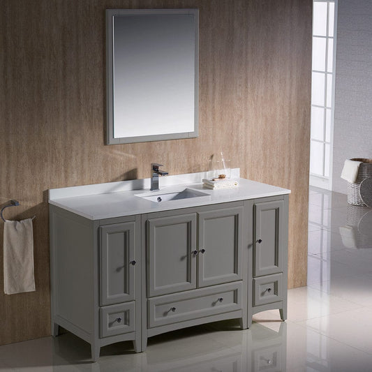 Fresca Oxford 54 Gray Traditional Bathroom Vanity