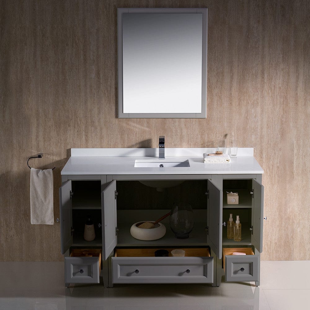 Fresca Oxford 54 Gray Traditional Bathroom Vanity