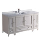 Fresca Oxford 60" Antique White Traditional Bathroom Cabinets w/ Top & Sink