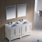 Fresca Oxford 60 Antique White Traditional Double Sink Bathroom Vanity