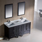 Fresca Oxford 60 Espresso Traditional Double Sink Bathroom Vanity w/ Side Cabinet