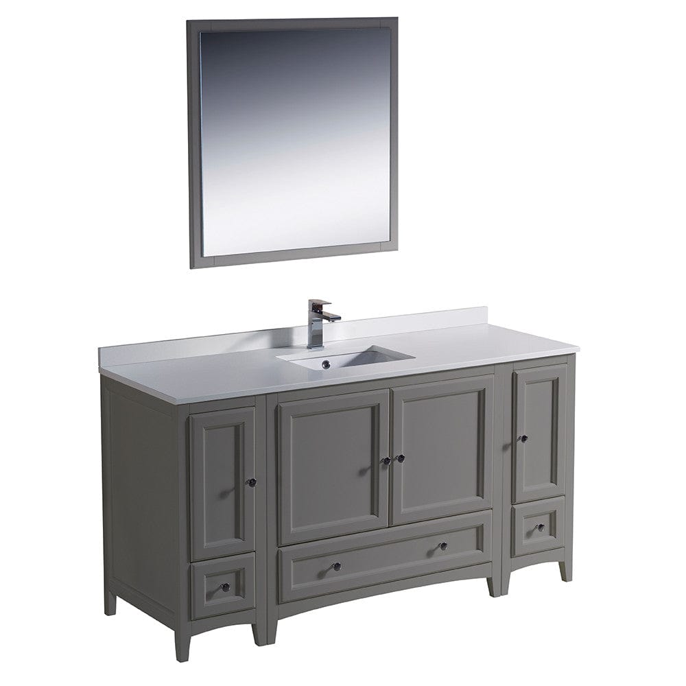 Fresca Oxford 60" Gray Traditional Bathroom Vanity