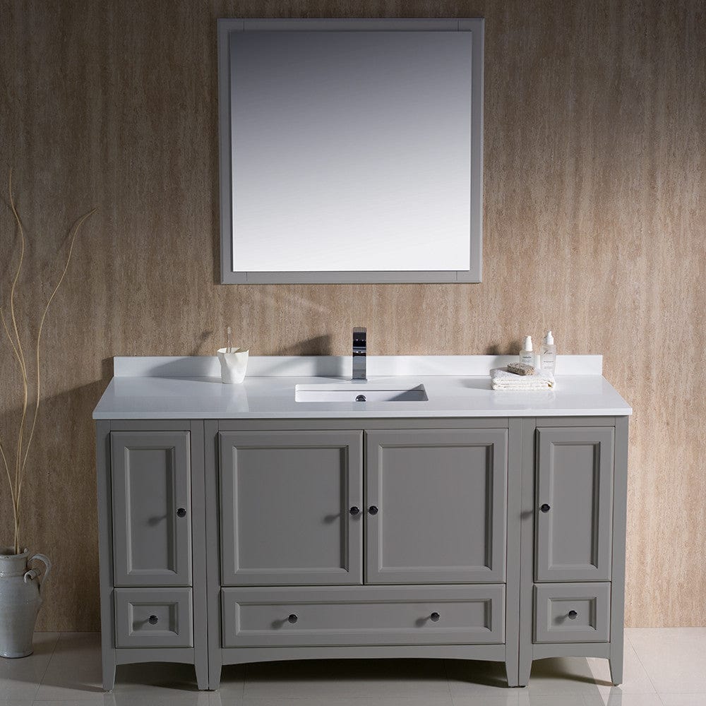 Fresca Oxford 60 Gray Traditional Bathroom Vanity