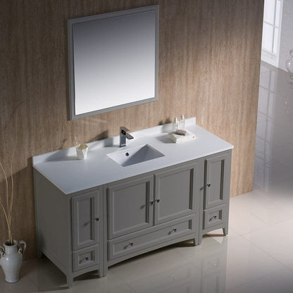 Fresca Oxford 60 Gray Traditional Bathroom Vanity