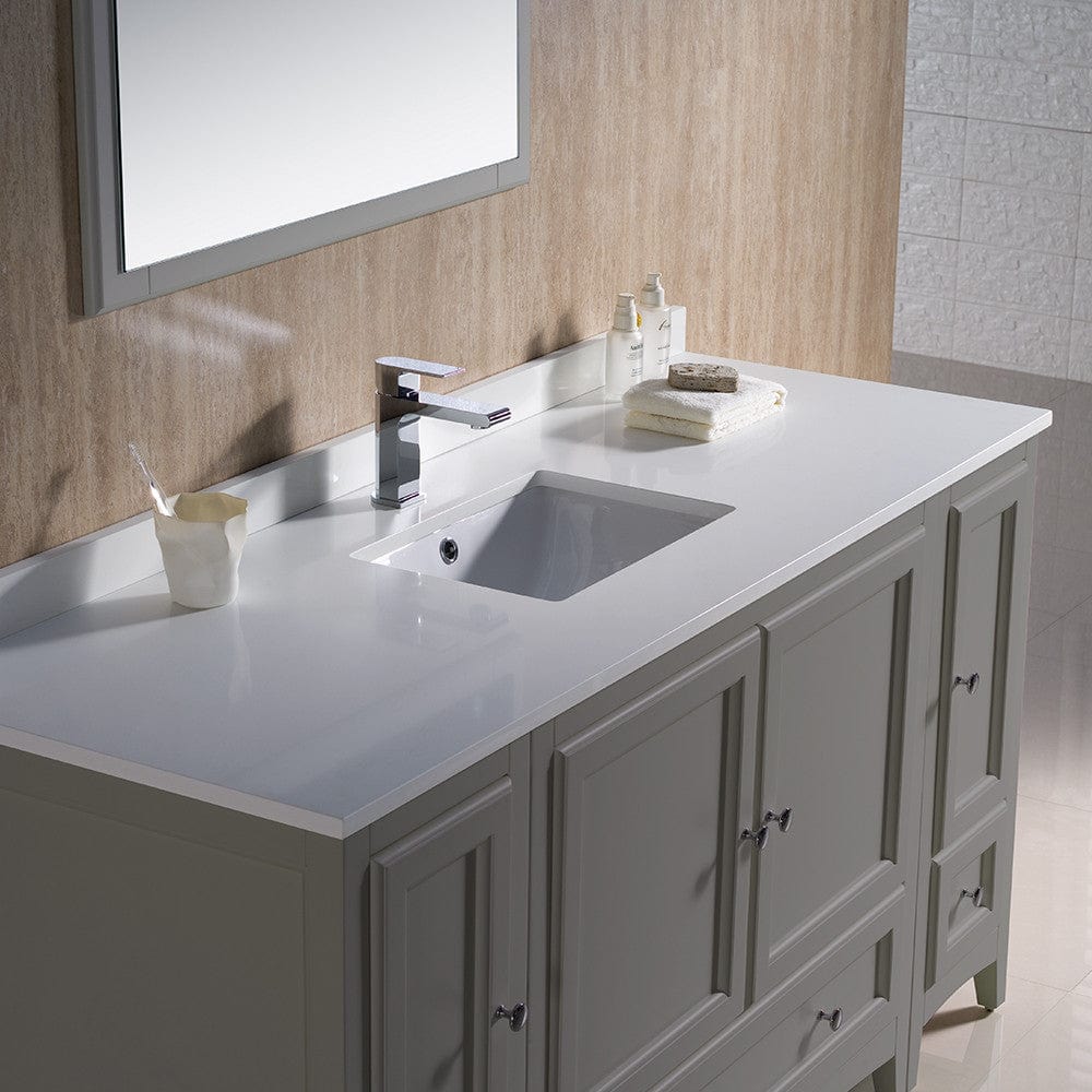 Fresca Oxford 60 Gray Traditional Bathroom Vanity