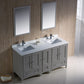 Fresca Oxford 60 Gray Traditional Double Sink Bathroom Vanity | FVN20-241224GR