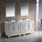 Fresca Oxford 72 Antique White Traditional Double Sink Bathroom Vanity w/ Side Cabinet