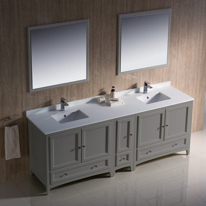 Fresca Oxford 84 Gray Traditional Double Sink Bathroom Vanity