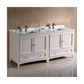 Fresca Oxford Mahogany 72" Double Undermount Sink Vanity with Wood Cabinet, Quartz Vanity Top | FCB20-3636MH-CWH-U