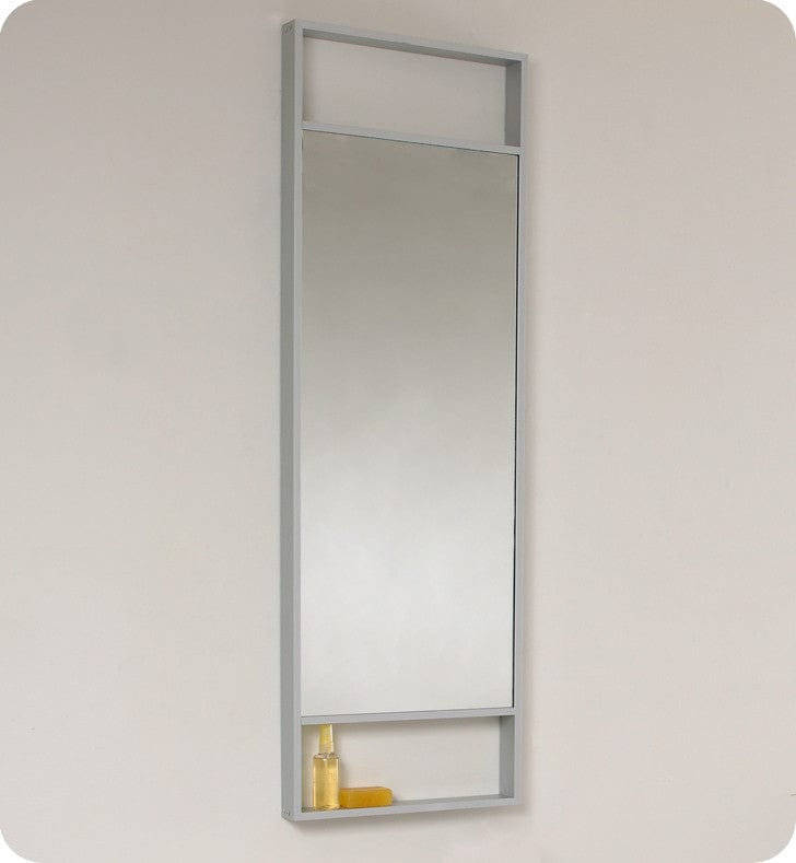 Fresca Pulito Small Teak Modern Bathroom Vanity w/ Tall Mirror