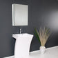 Fresca Quadro White Pedestal Sink w/ Medicine Cabinet - Modern Bathroom Vanity