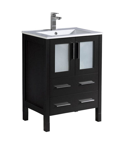 Fresca Torino 24" Espresso Modern Bathroom Cabinet w/ Integrated Sink