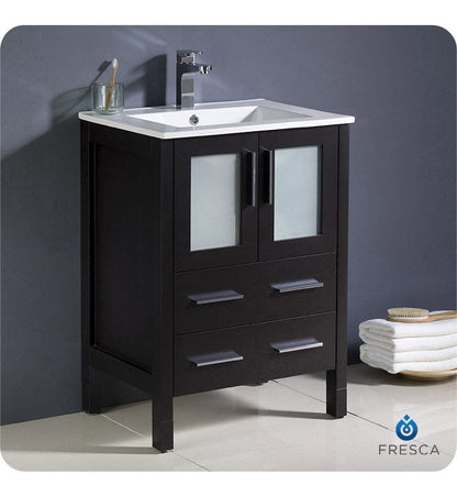 Fresca Torino 24 Espresso Modern Bathroom Cabinet w/ Integrated Sink