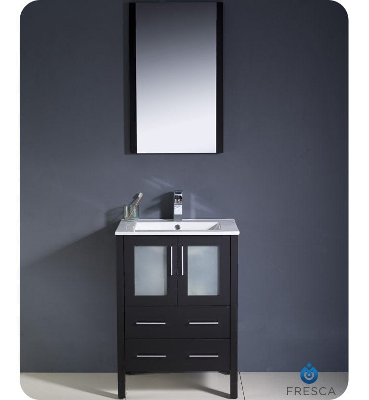 Fresca Torino 24 Espresso Modern Bathroom Vanity w/ Integrated Sink