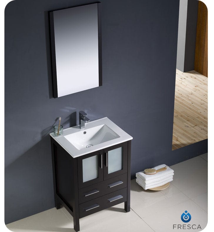 Fresca Torino 24 Espresso Modern Bathroom Vanity w/ Integrated Sink