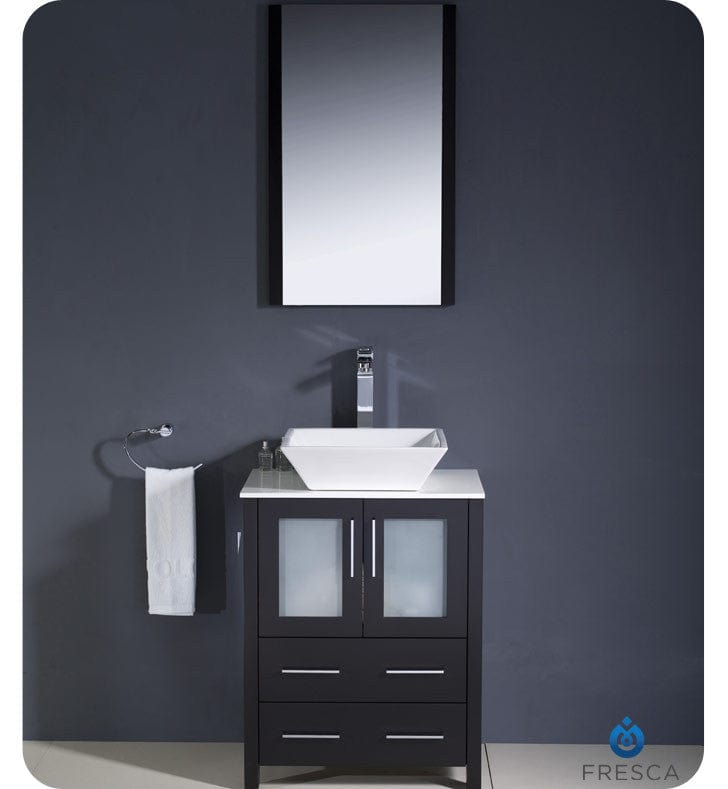 Fresca Torino 24 Espresso Modern Bathroom Vanity w/ Vessel Sink