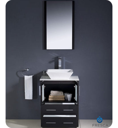 Fresca Torino 24 Espresso Modern Bathroom Vanity w/ Vessel Sink