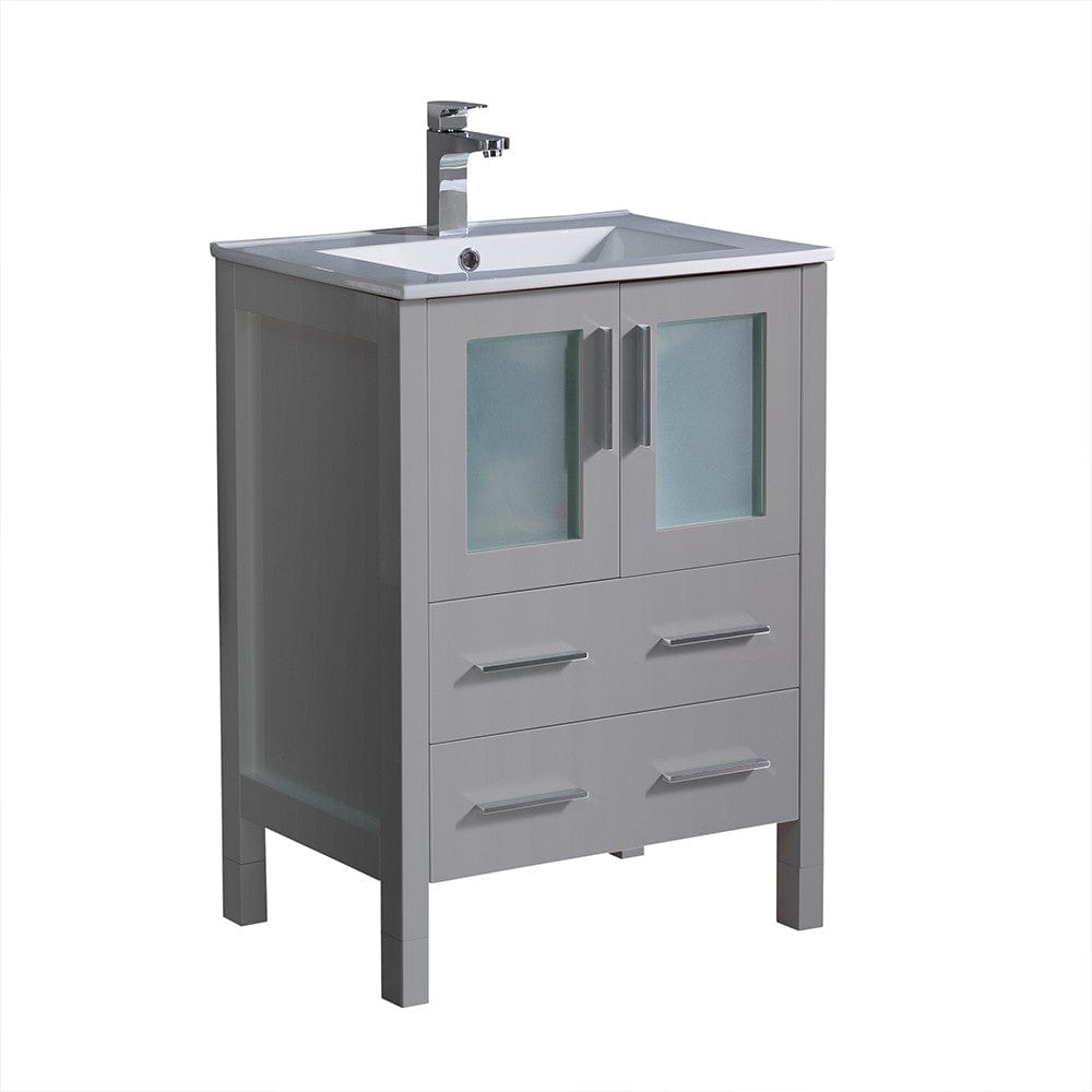 Fresca Torino 24" Gray Modern Bathroom Cabinet w/ Integrated Sink