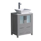 Fresca Torino 24" Gray Modern Bathroom Cabinet w/ Top &Vessel Sink