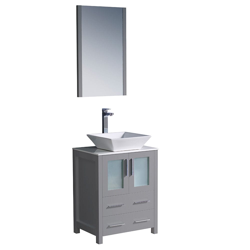 Fresca Torino 24" Gray Modern Bathroom Vanity w/ Vessel Sink