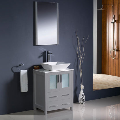 Fresca Torino 24 Gray Modern Bathroom Vanity w/ Vessel Sink