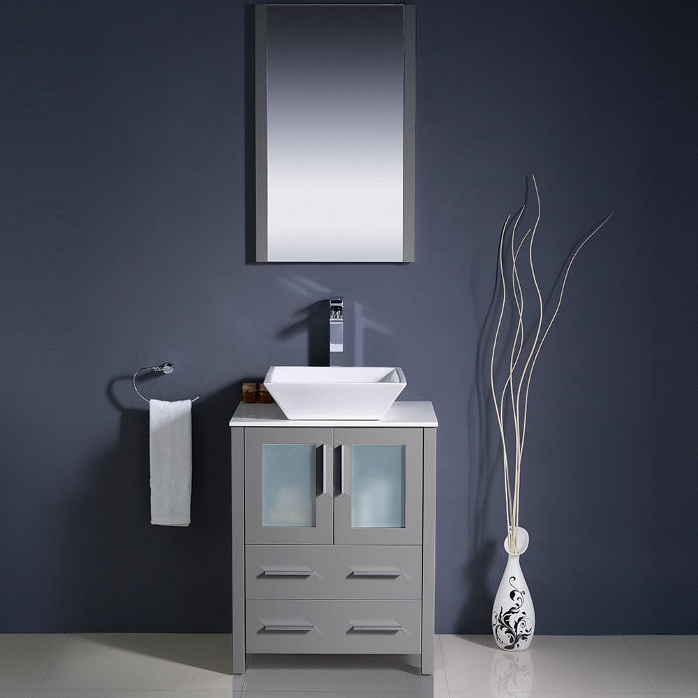 Fresca Torino 24 Gray Modern Bathroom Vanity w/ Vessel Sink