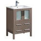 Fresca Torino 24" Gray Oak Modern Bathroom Cabinet w/ Integrated Sink