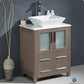 Fresca Torino 24 Gray Oak Modern Bathroom Cabinet w/ Top & Vessel Sink