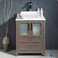 Fresca Torino 24 Gray Oak Modern Bathroom Cabinet w/ Top & Vessel Sink