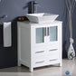 Fresca Torino 24 White Modern Bathroom Cabinet w/ Top & Vessel Sink