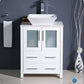 Fresca Torino 24 White Modern Bathroom Cabinet w/ Top & Vessel Sink