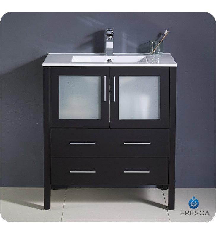 Fresca Torino 30 Espresso Modern Bathroom Cabinet w/ Integrated Sink