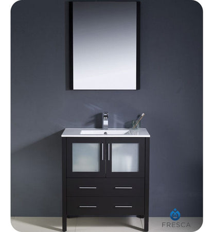 Fresca Torino 30 Espresso Modern Bathroom Vanity w/ Integrated Sink