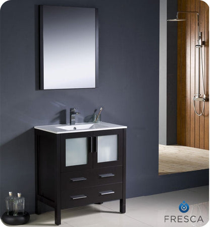 Fresca Torino 30 Espresso Modern Bathroom Vanity w/ Integrated Sink