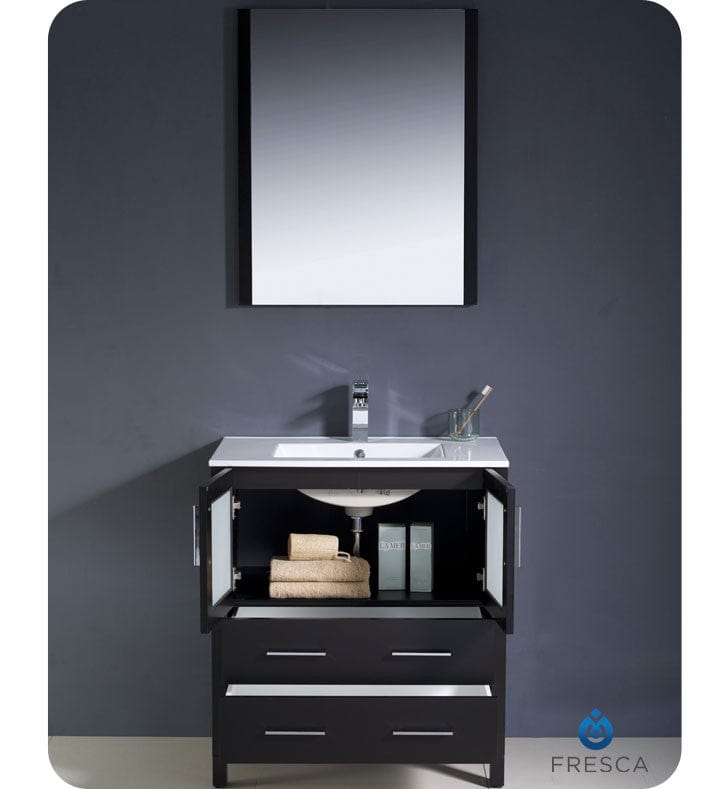 Fresca Torino 30 Espresso Modern Bathroom Vanity w/ Integrated Sink