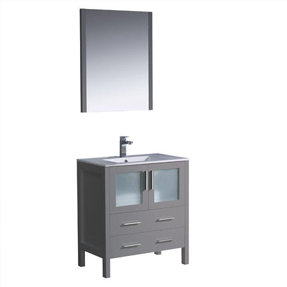 Fresca Torino 30" Gray Modern Bathroom Vanity w/ Integrated Sink