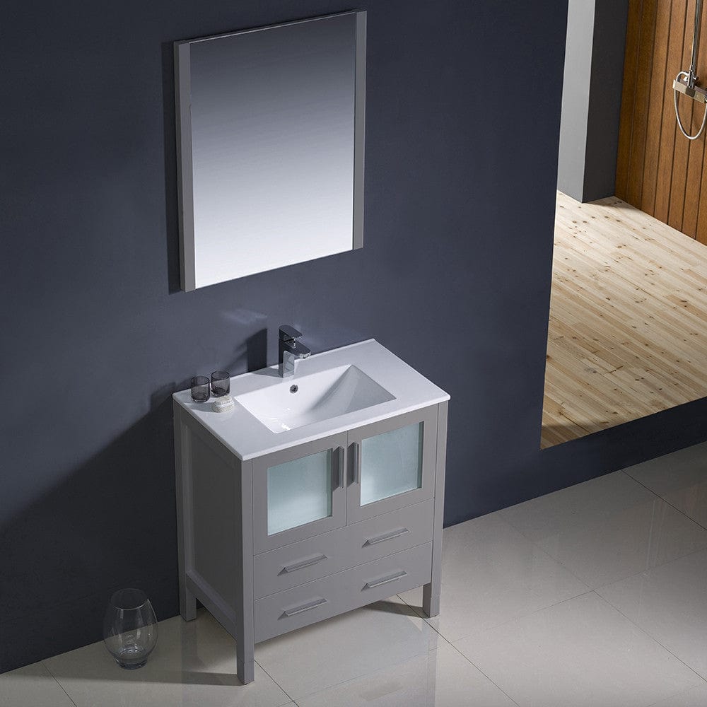 Fresca Torino 30 Gray Modern Bathroom Vanity w/ Integrated Sink