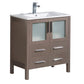 Fresca Torino 30" Gray Oak Modern Bathroom Cabinet w/ Integrated Sink