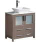 Fresca Torino 30" Gray Oak Modern Bathroom Cabinet w/ Top & Vessel Sink