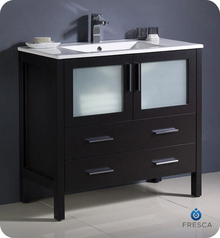 Fresca Torino 36 Espresso Modern Bathroom Cabinet w/ Integrated Sink