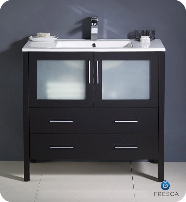 Fresca Torino 36 Espresso Modern Bathroom Cabinet w/ Integrated Sink
