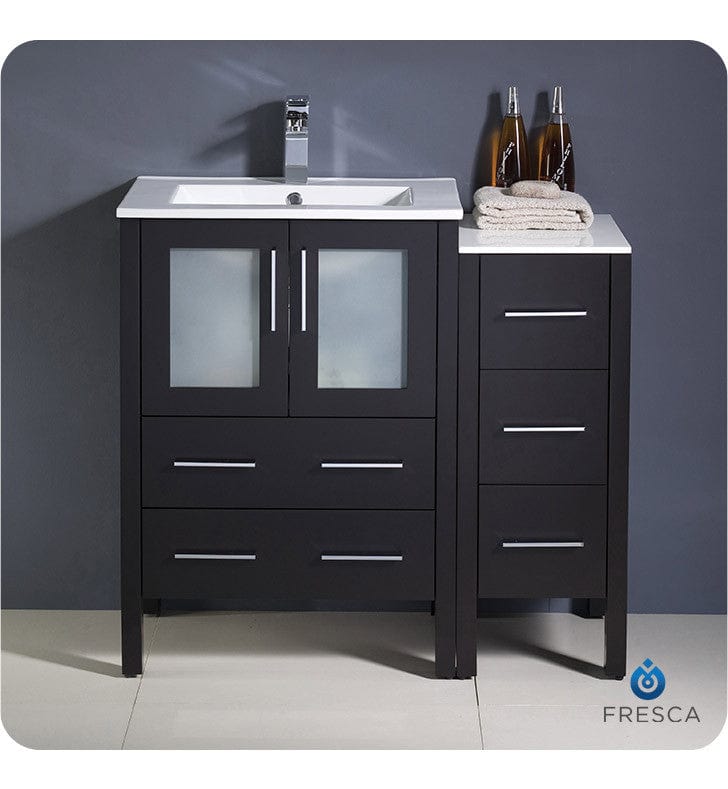 Fresca Torino 36 Espresso Modern Bathroom Cabinets w/ Integrated Sink