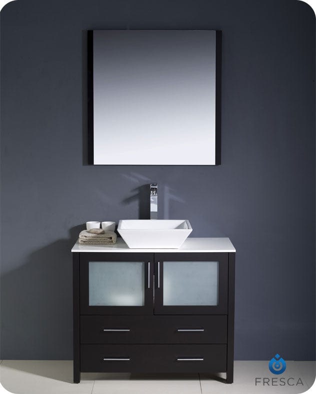 Fresca Torino 36 Espresso Modern Bathroom Vanity w/ Vessel Sink