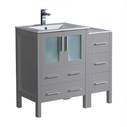 Fresca Torino 36" Gray Modern Bathroom Cabinets w/ Integrated Sink